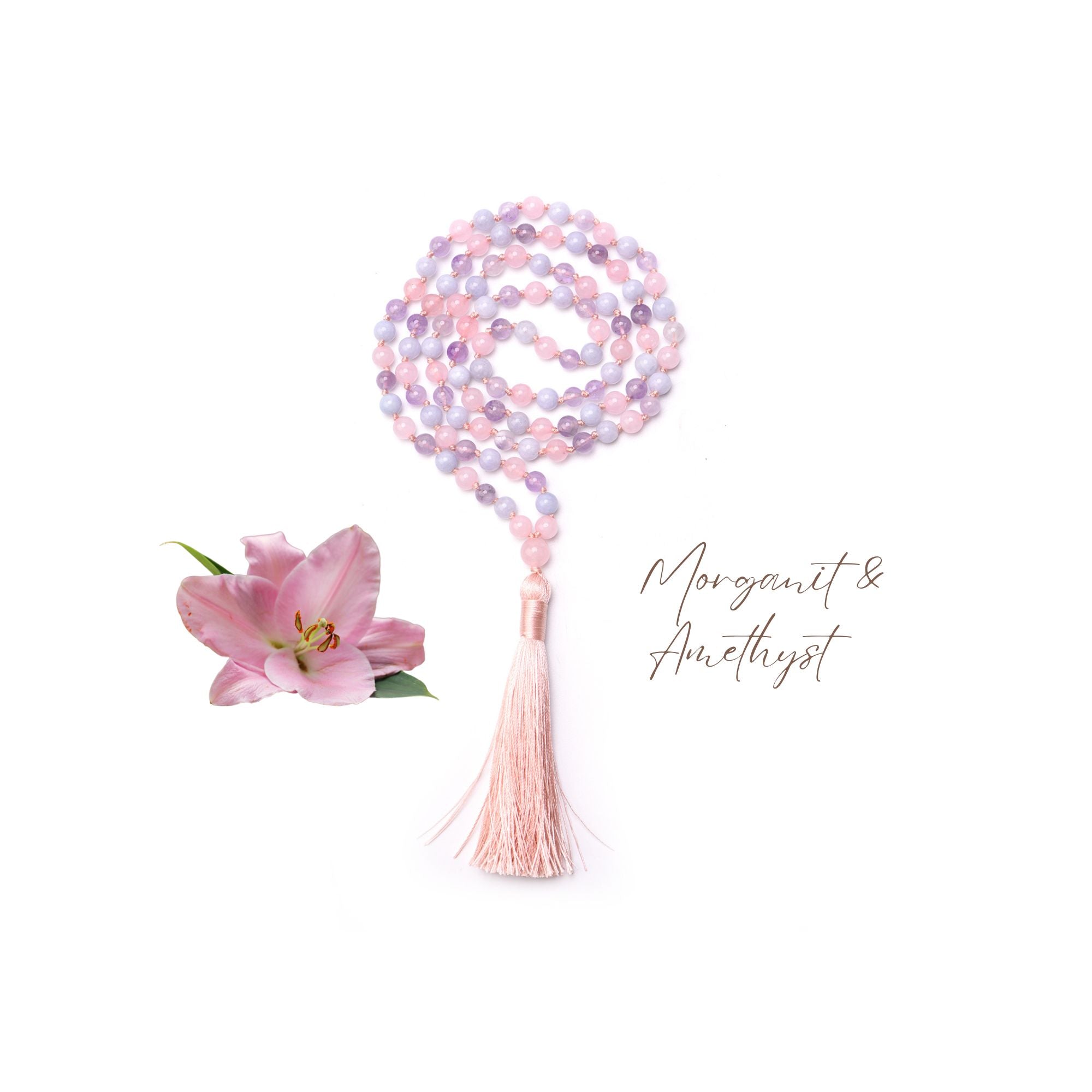 JUST LOVE - Amethyst & Morganit Mala Kette