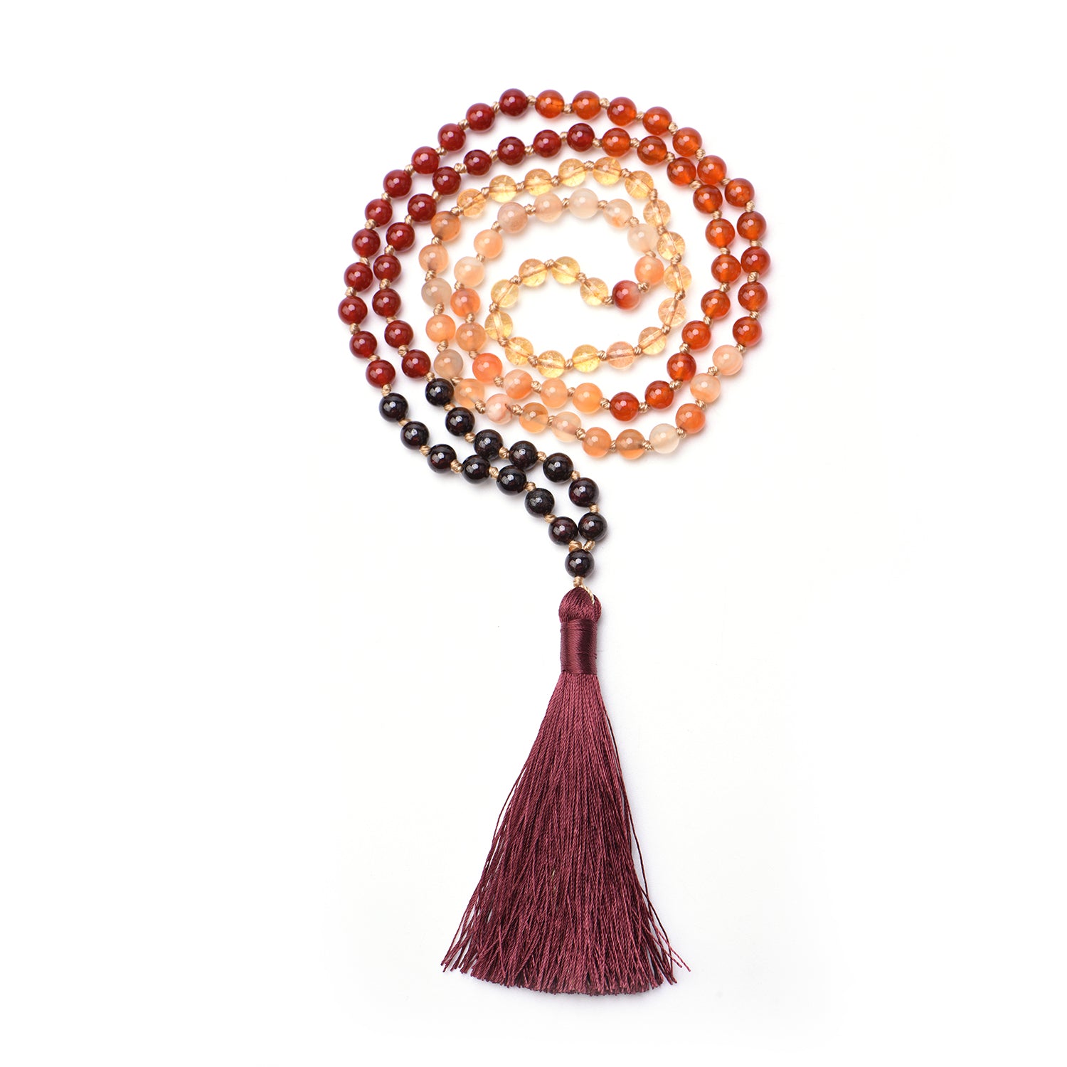 INNER SUN - Mala Kette aus Citrin, Granat & Achat