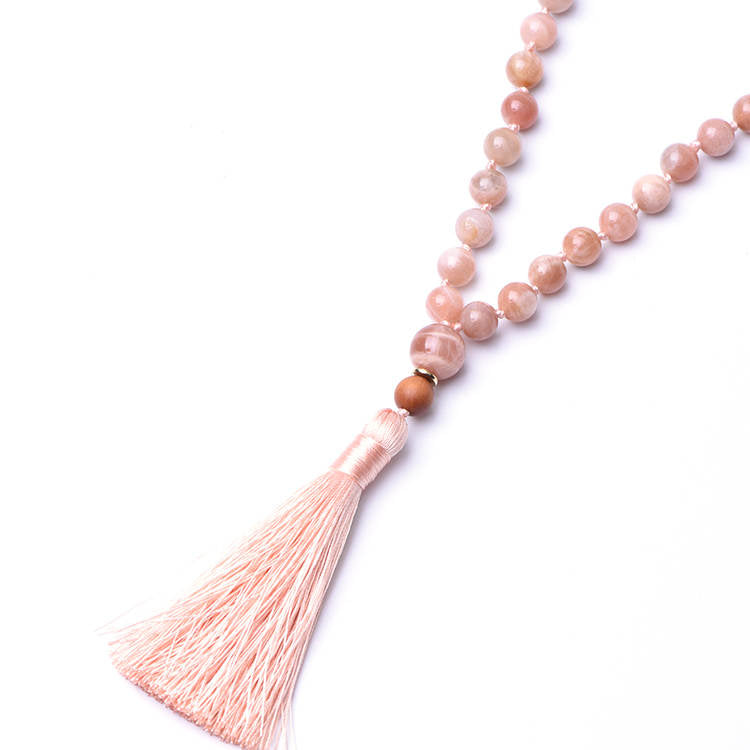 SUNSHINE - Sonnenstein & Sandelholz Mala Kette