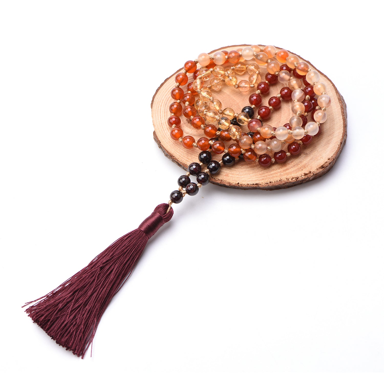INNER SUN - Mala Kette aus Citrin, Granat & Achat