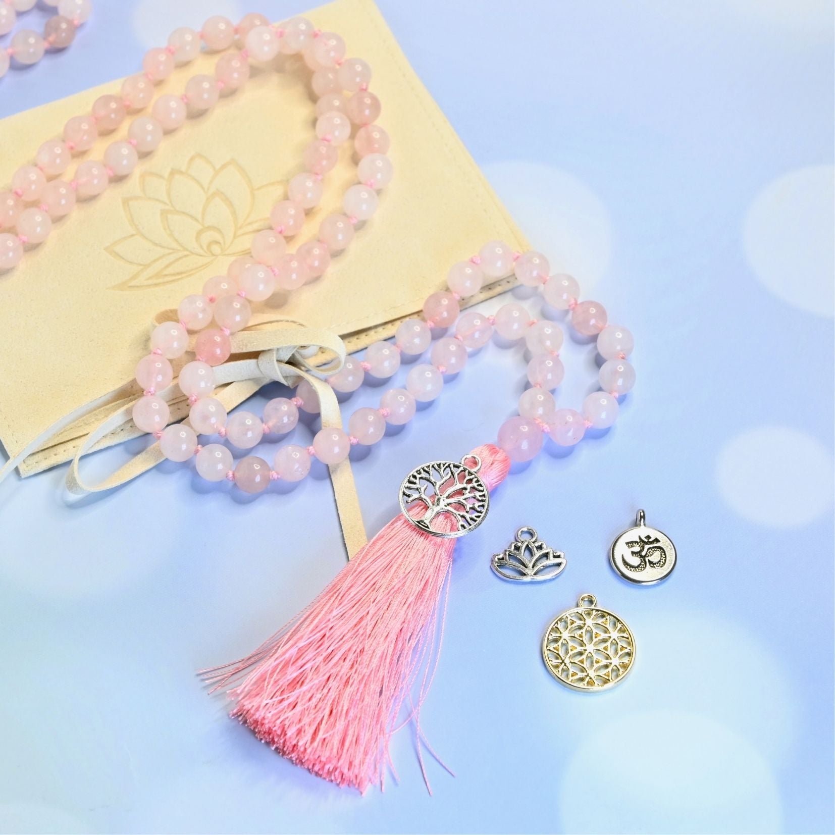 LOVE ROSE - Rosenquarz Mala Kette