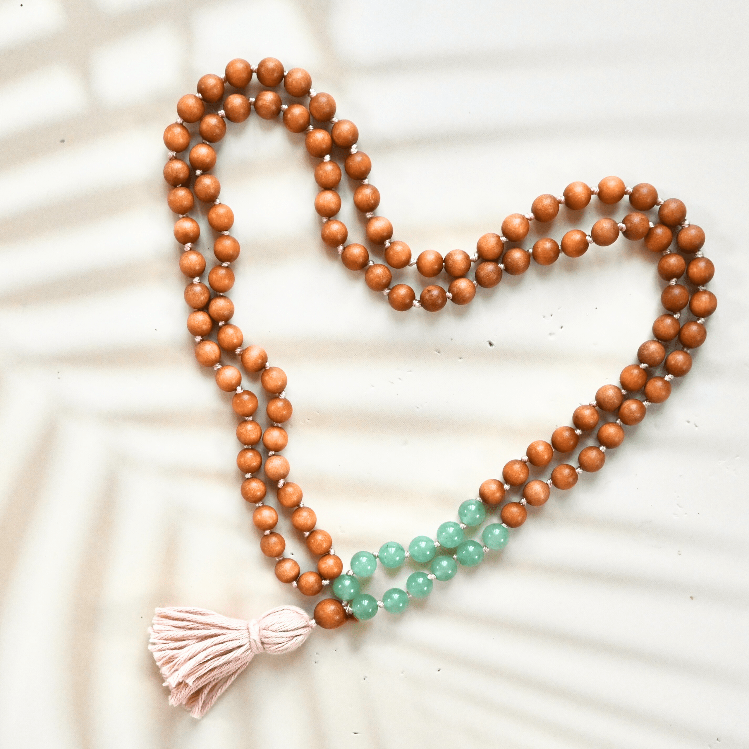AVENTURIN SANDELHOLZ Mala Kette