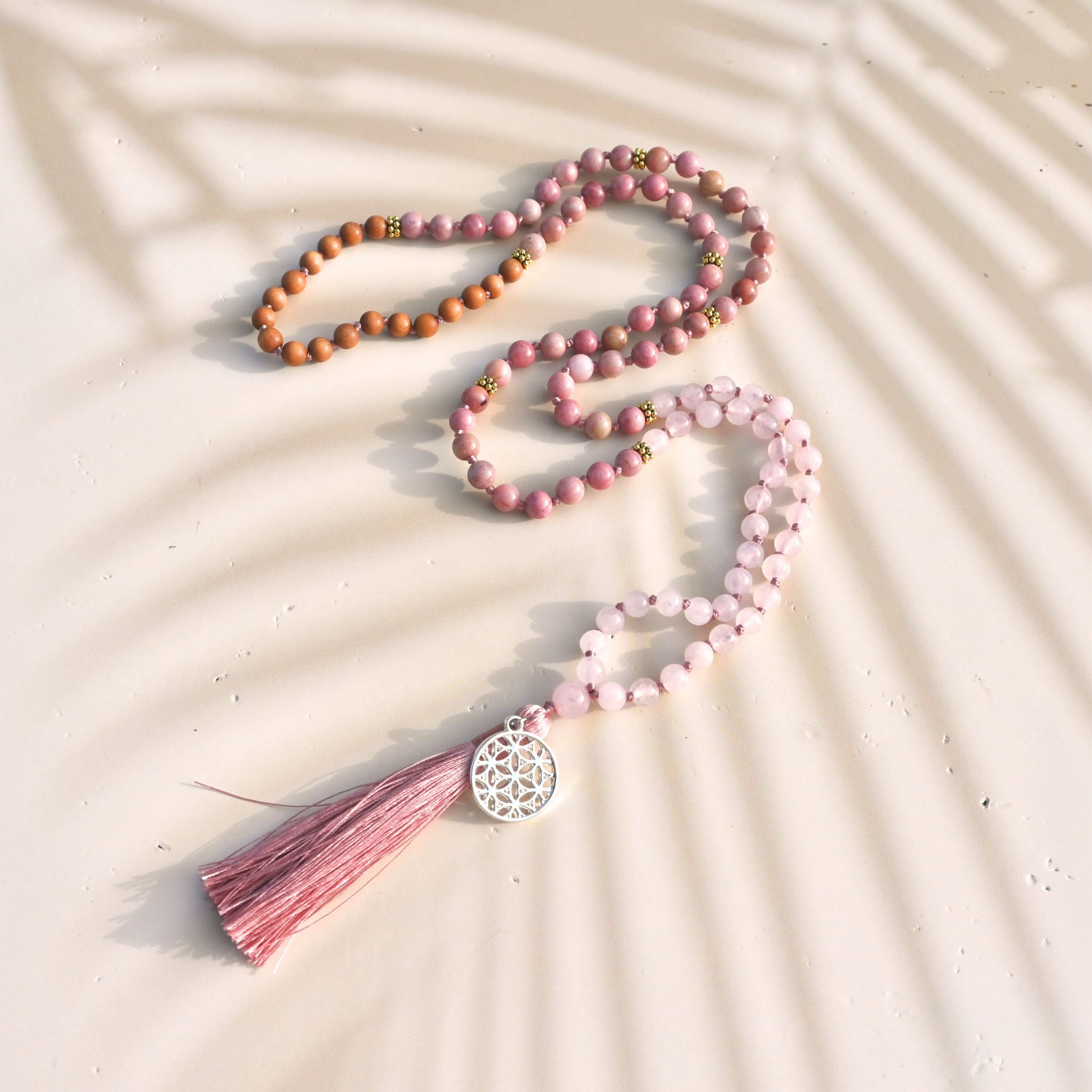RHODOCHROSIT ROSENQUARZ - Mala Kette