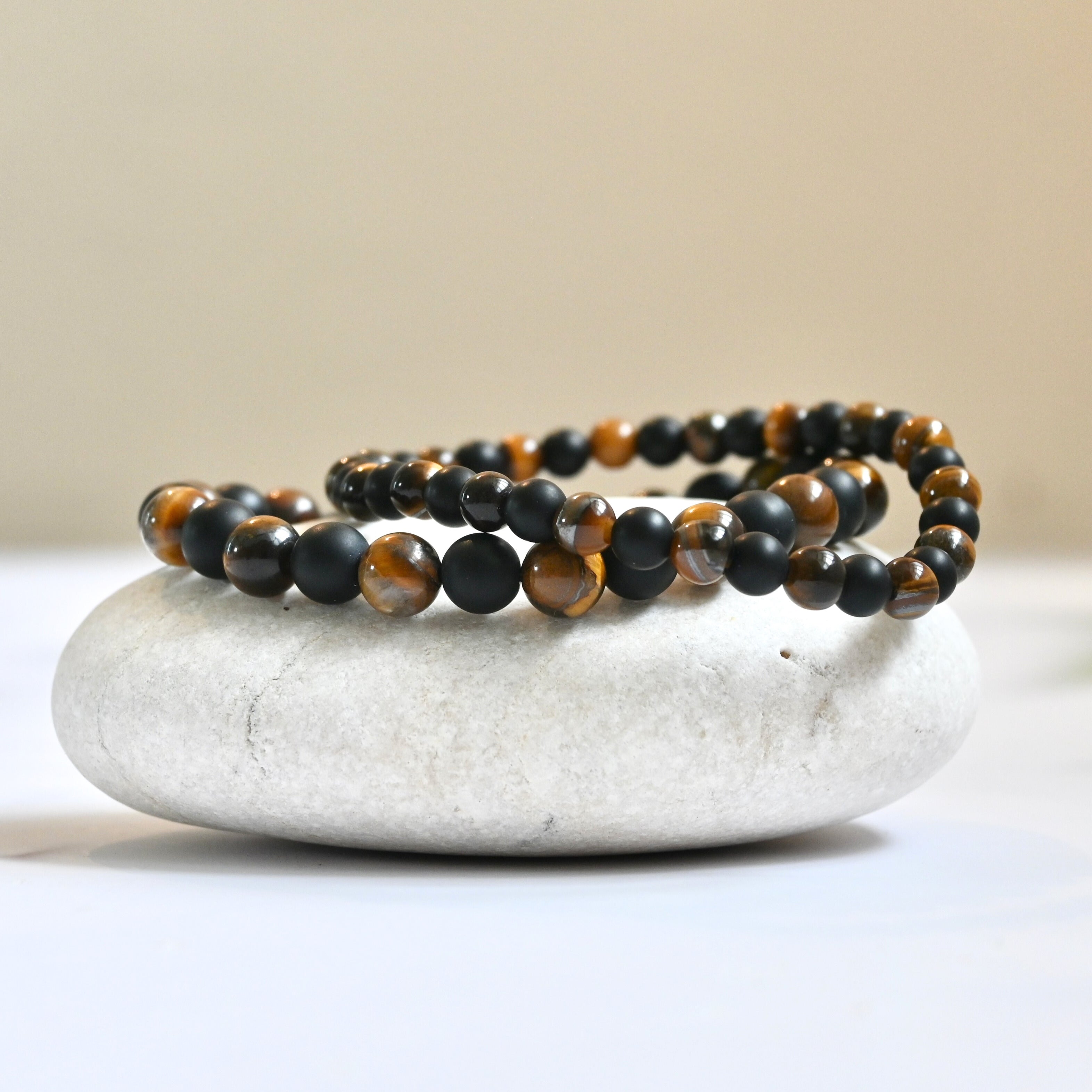 WILD TIGER - Tigerauge & Onyx Bracelet