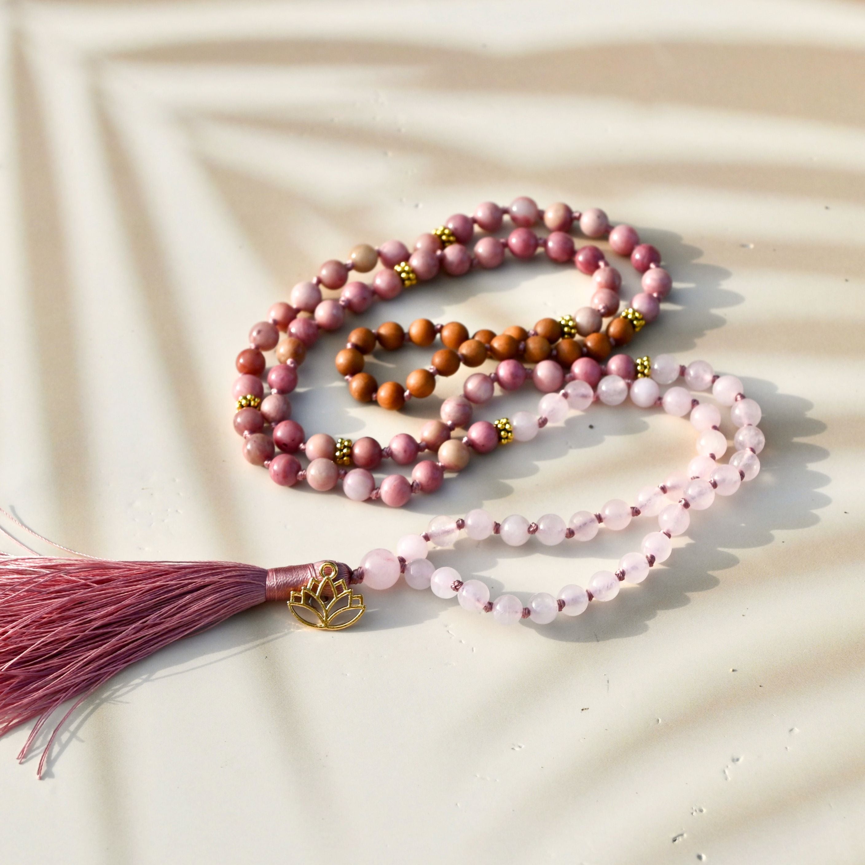 RHODOCHROSIT ROSENQUARZ - Mala Kette