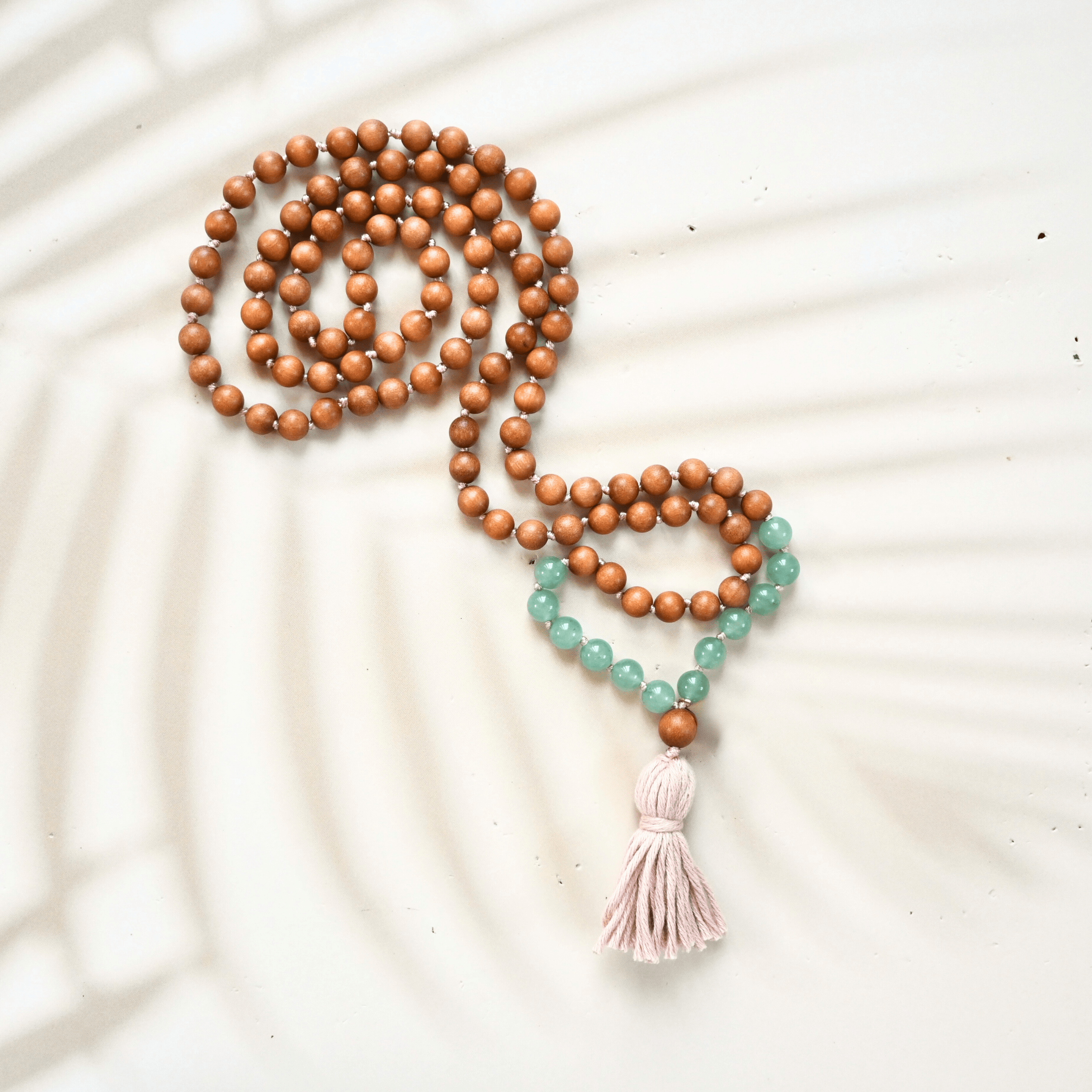 AVENTURIN SANDELHOLZ Mala Kette