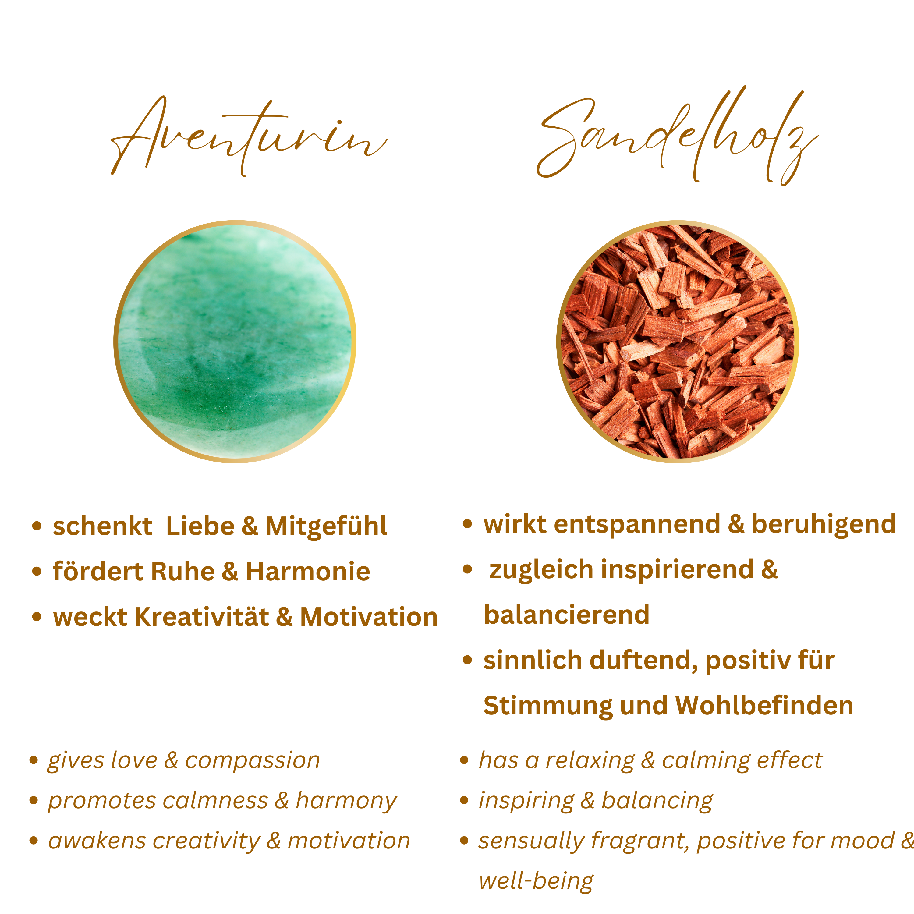 AVENTURIN SANDELHOLZ Mala Kette