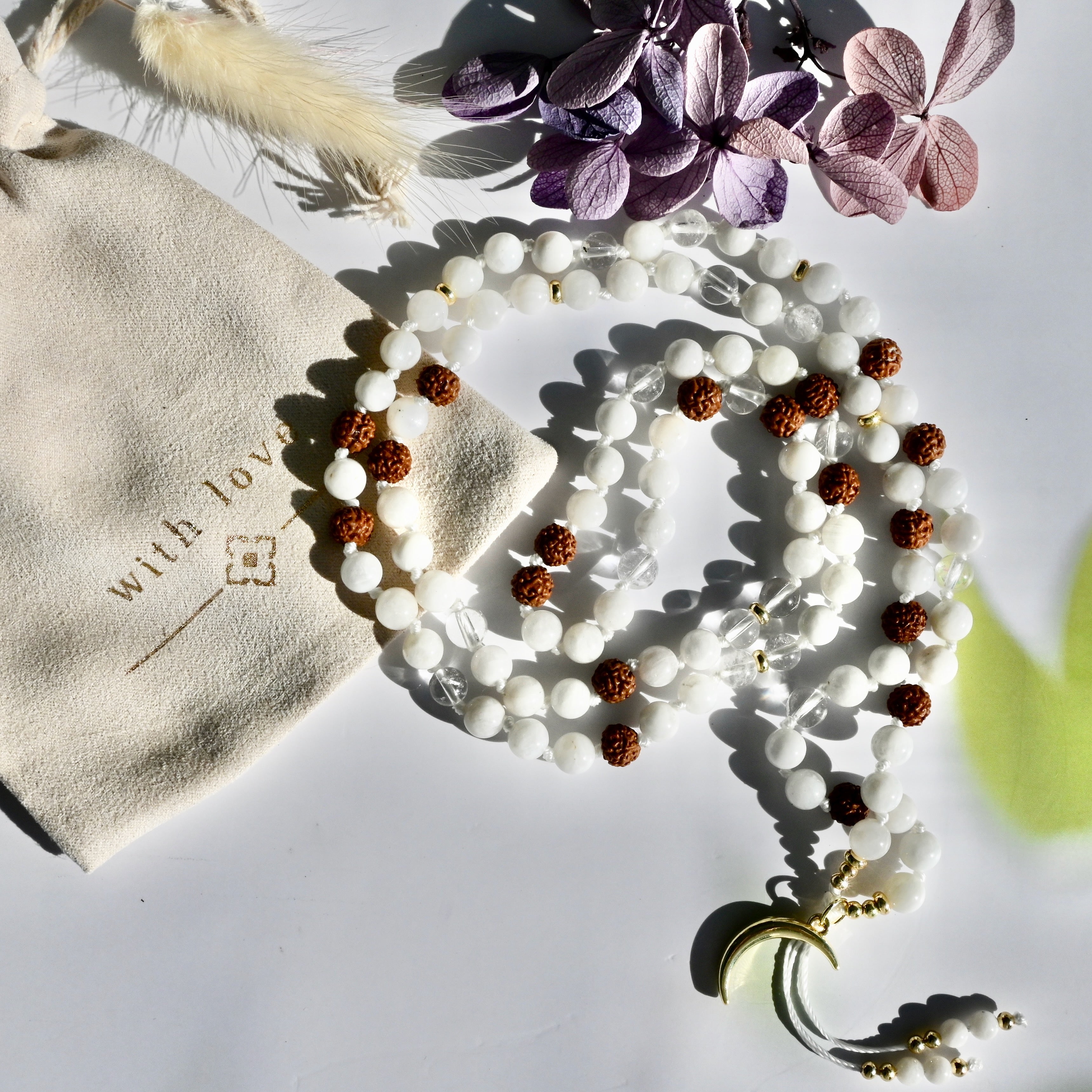 LA LUNA – Mondstein & Bergkristall & Rudraksha Mala
