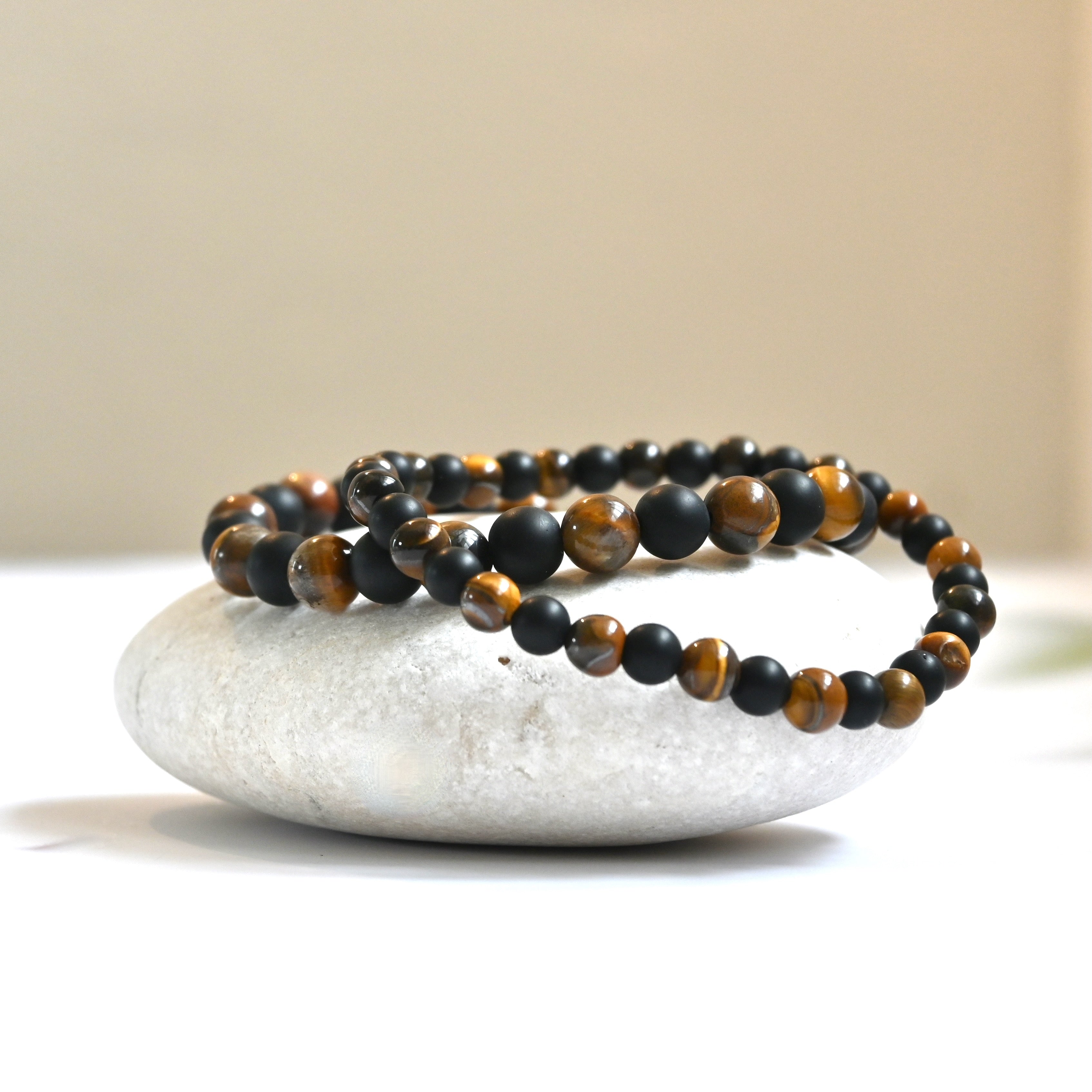 WILD TIGER - Tigerauge & Onyx Bracelet