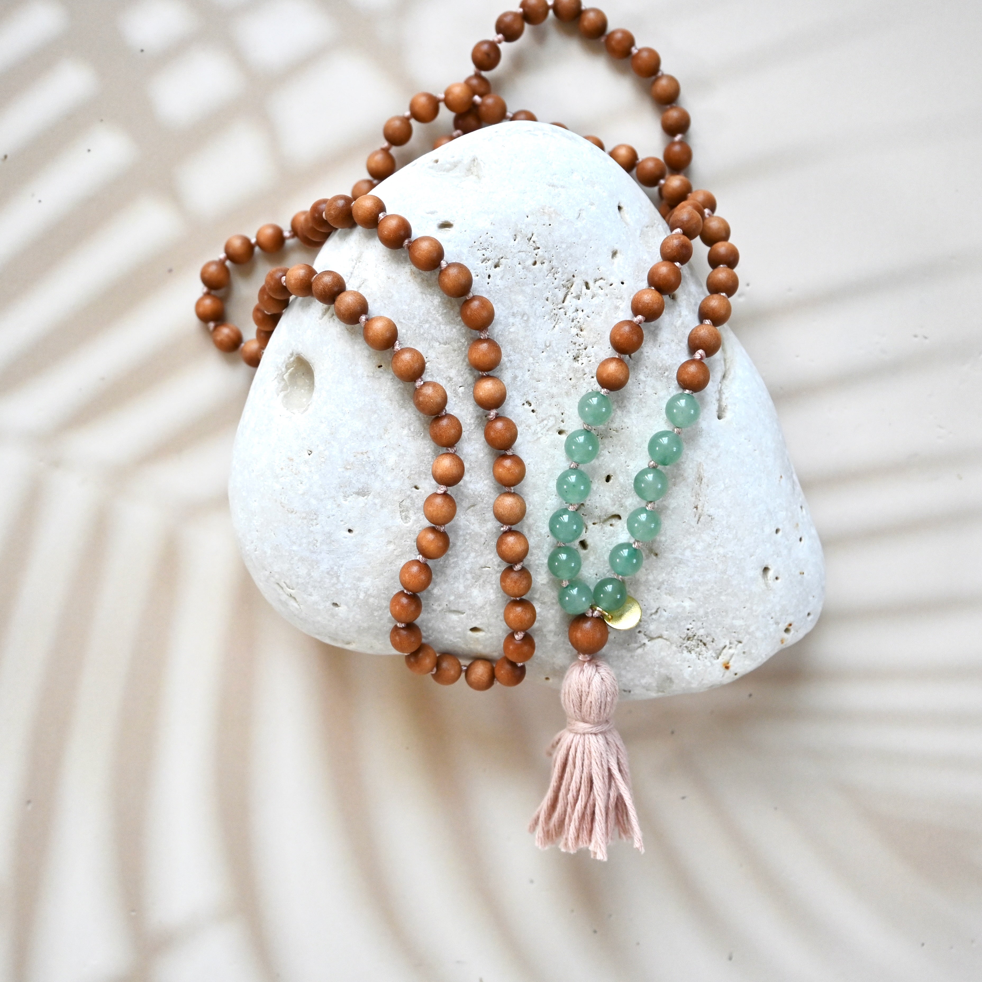 AVENTURIN SANDELHOLZ Mala Kette