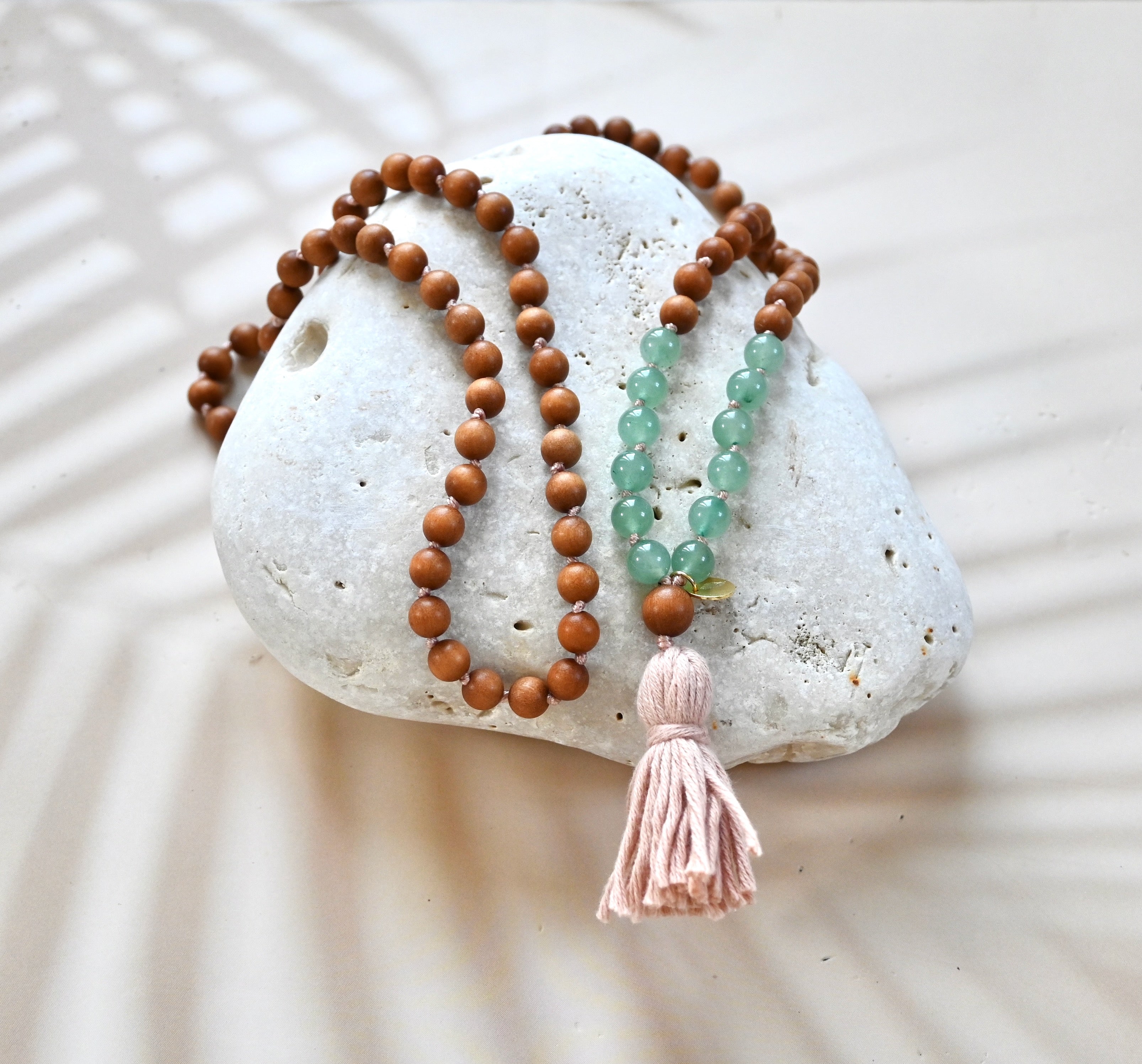 AVENTURIN SANDELHOLZ Mala Kette