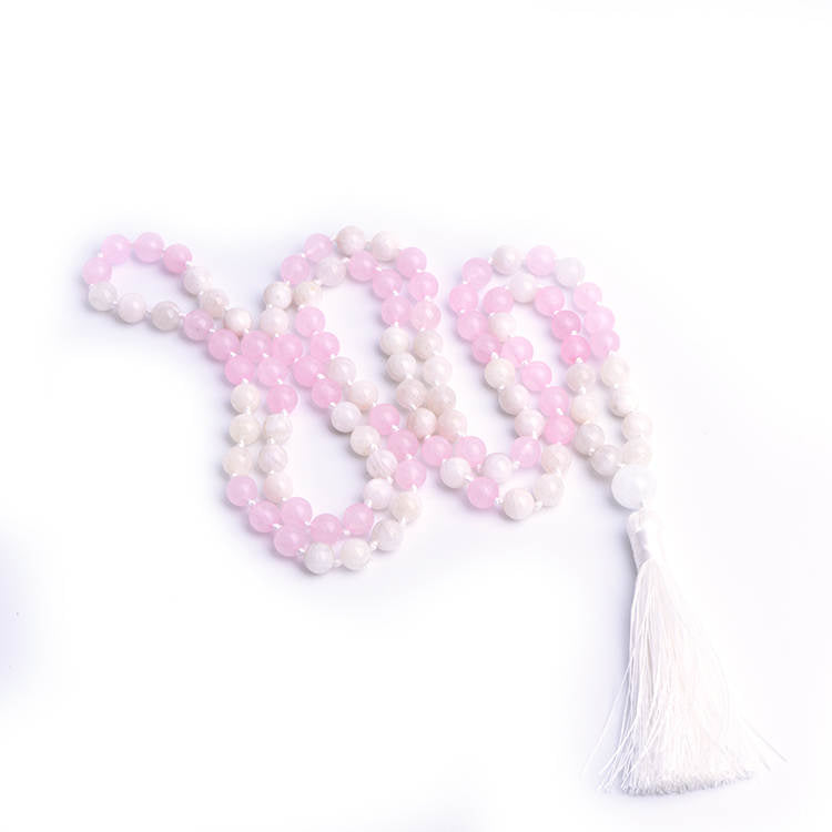 LOVE & INTUITION - Rosenquarz & Mondstein Kette & Mala
