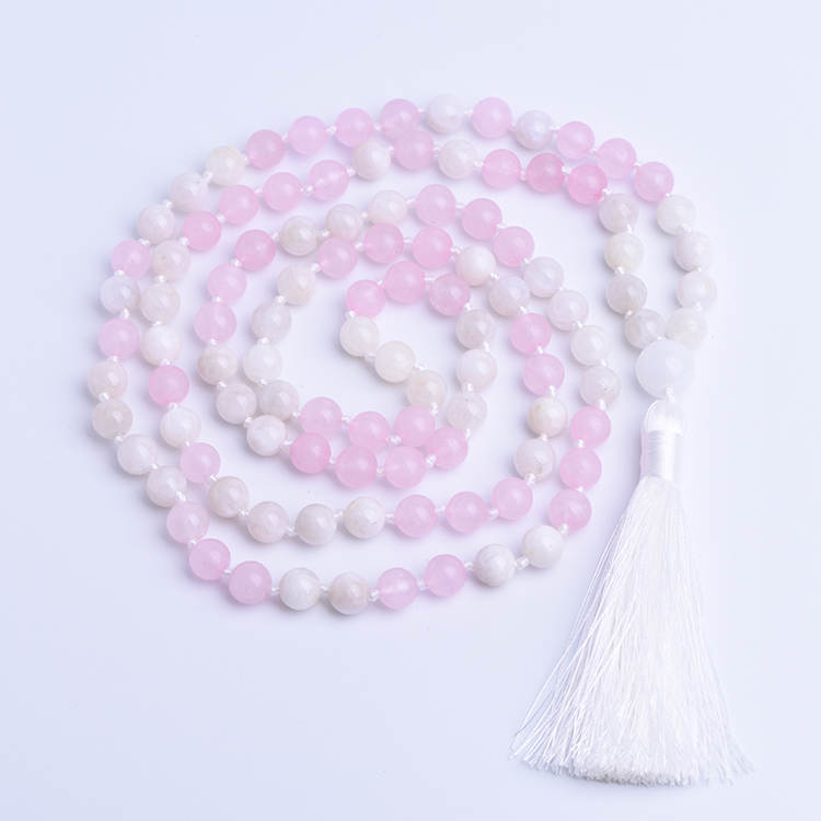 LOVE & INTUITION - Rosenquarz & Mondstein Kette & Mala