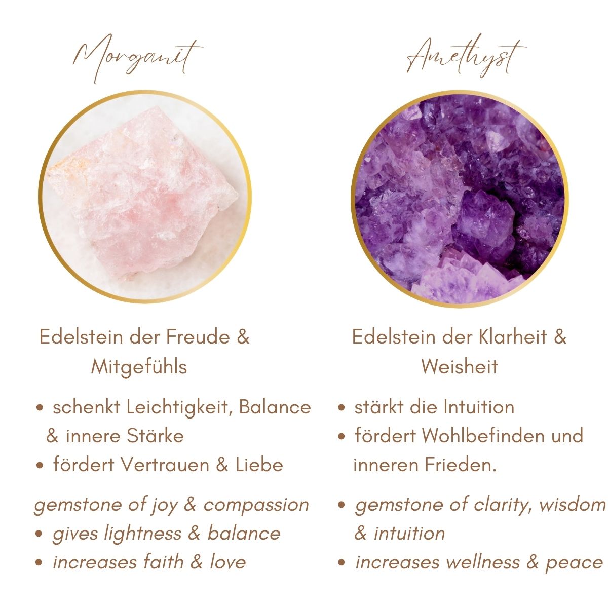 JUST LOVE - Amethyst & Morganit Mala Kette