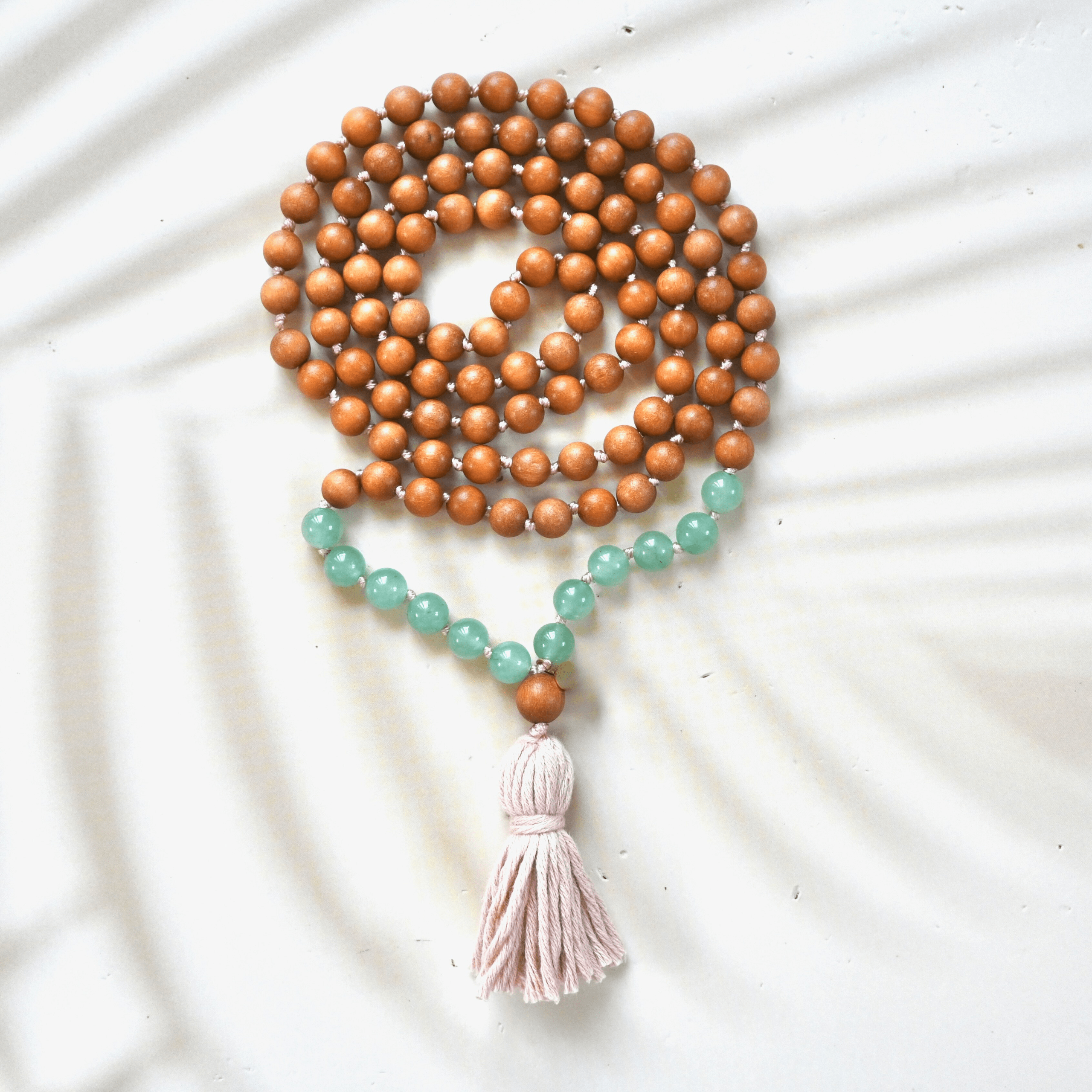 AVENTURIN SANDELHOLZ Mala Kette