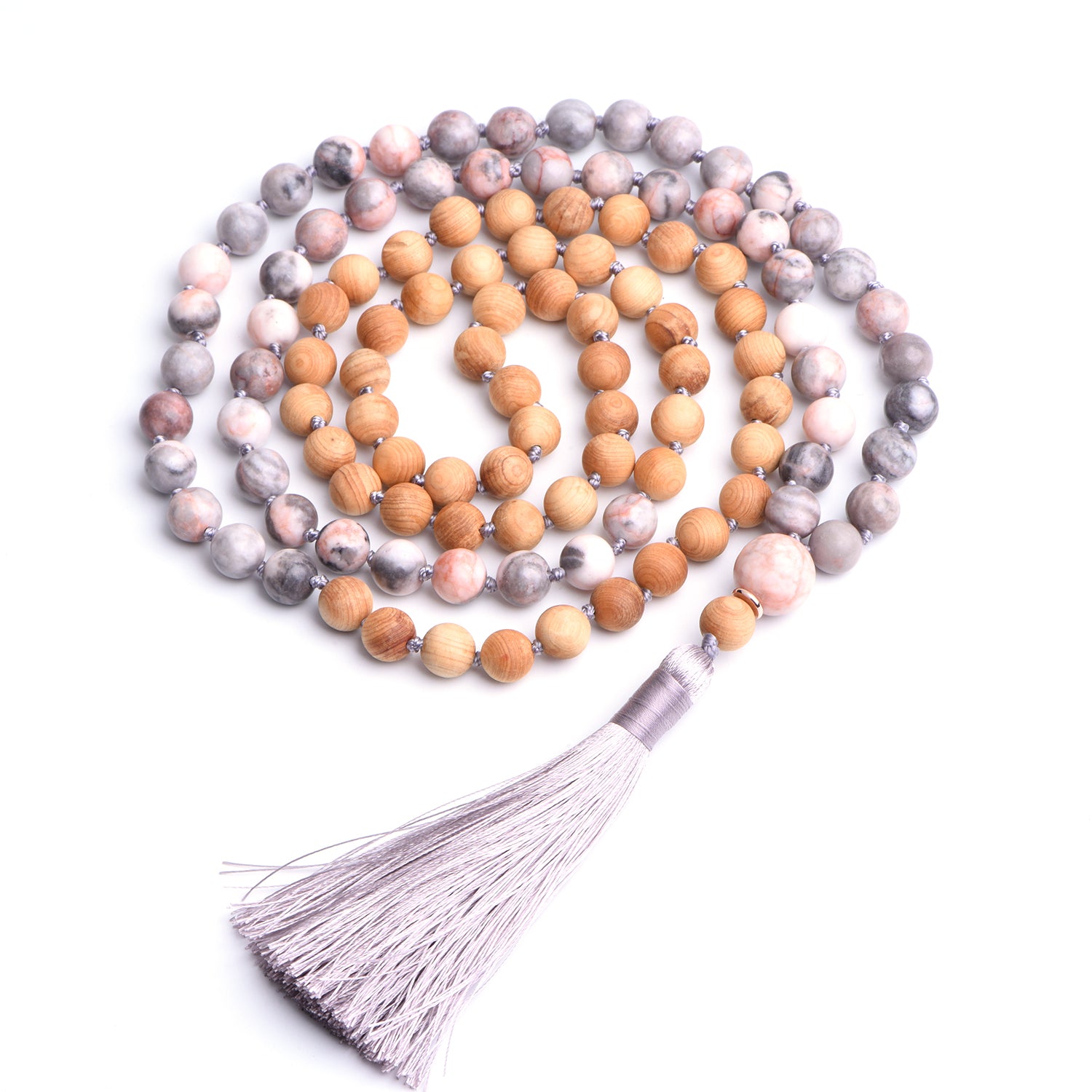 FEELLIGHT - ZEBRA JASPIS - THUJA Mala Kette
