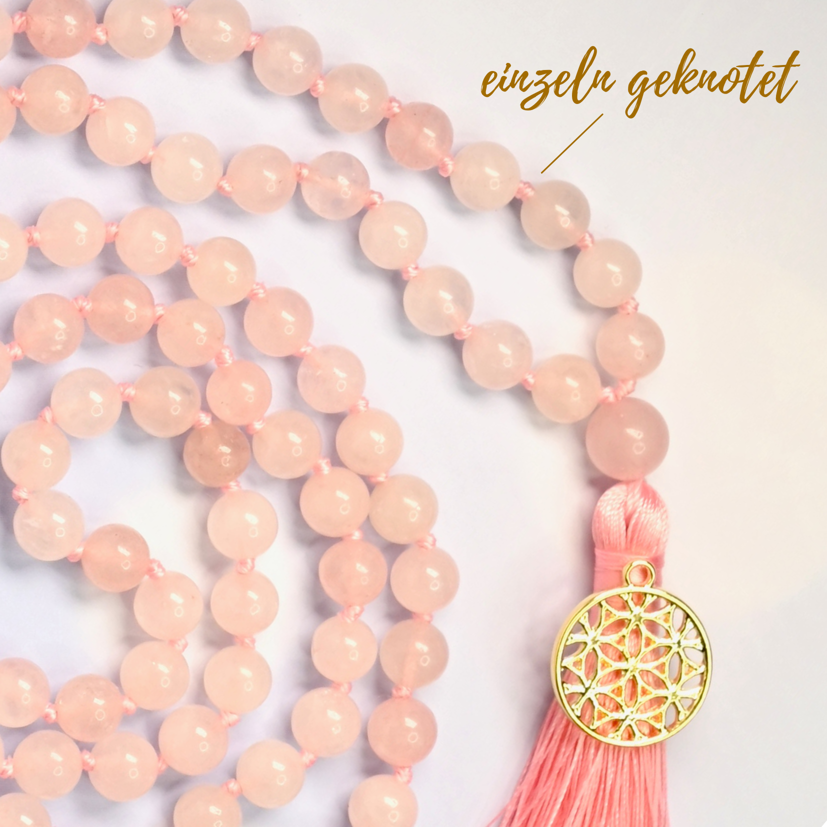 LOVE ROSE - Rosenquarz Mala Kette