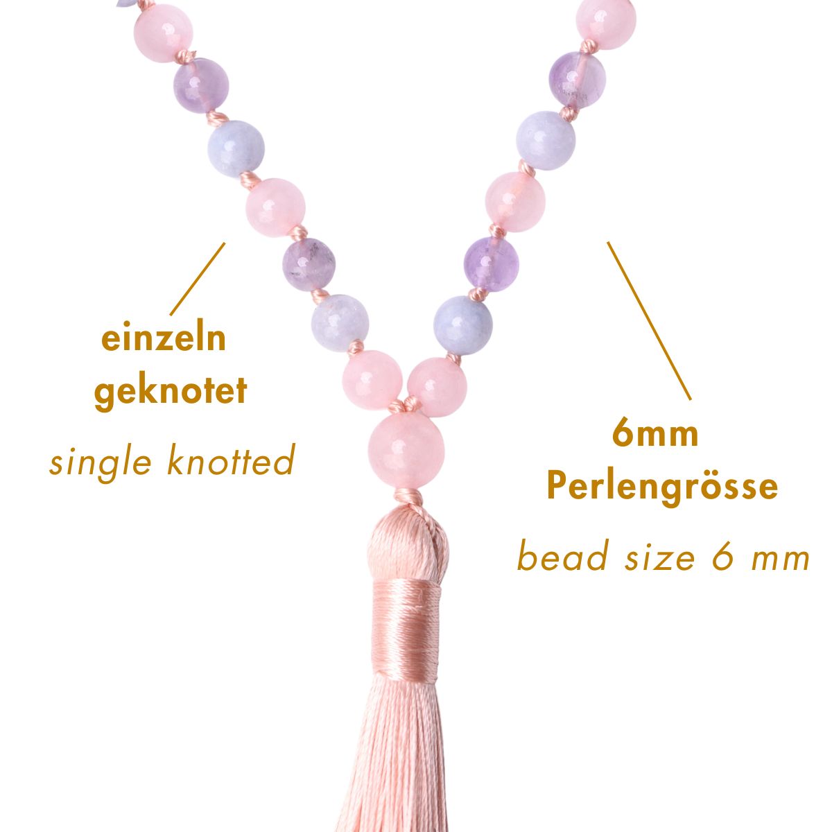 JUST LOVE - Amethyst & Morganit Mala Kette