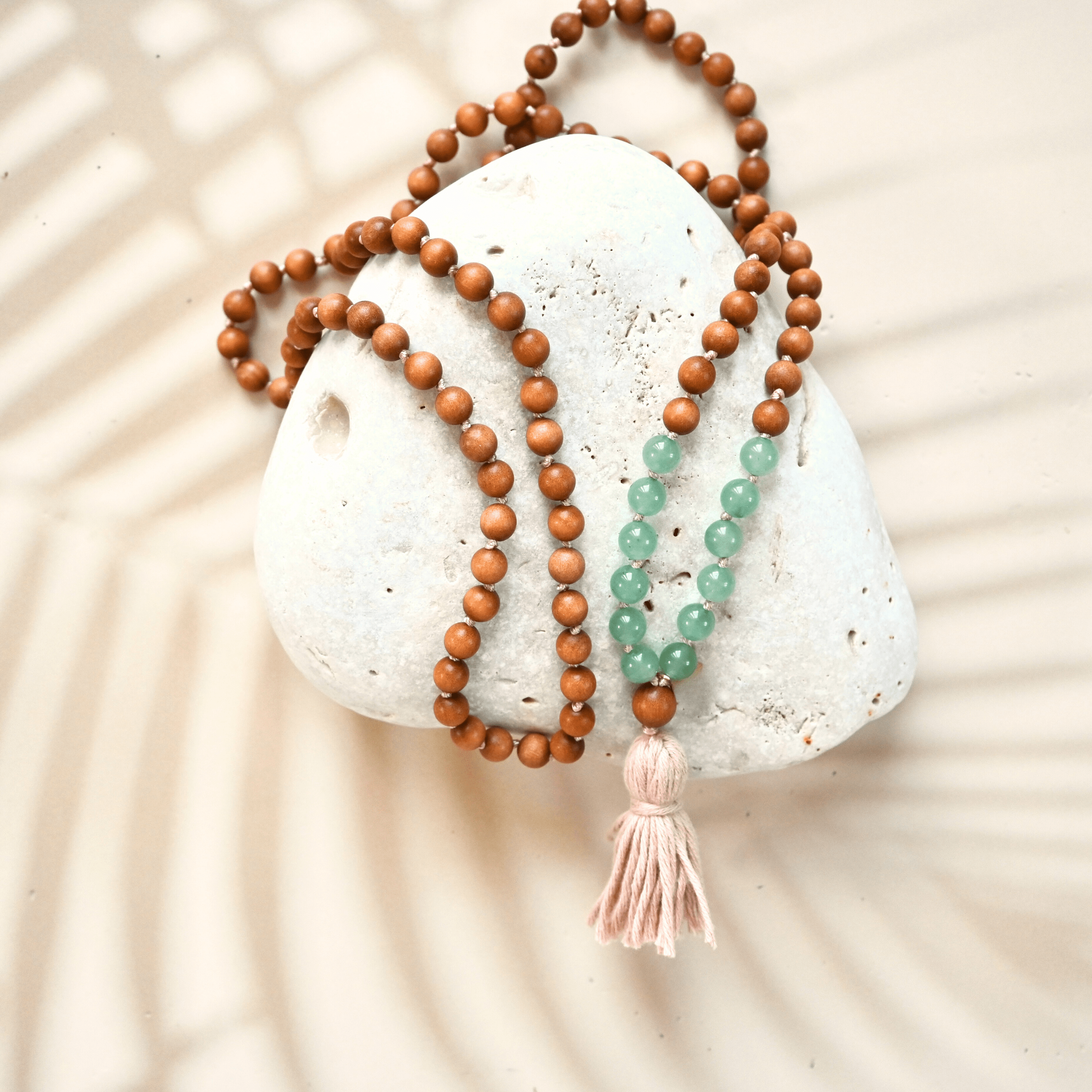 AVENTURIN SANDELHOLZ Mala Kette